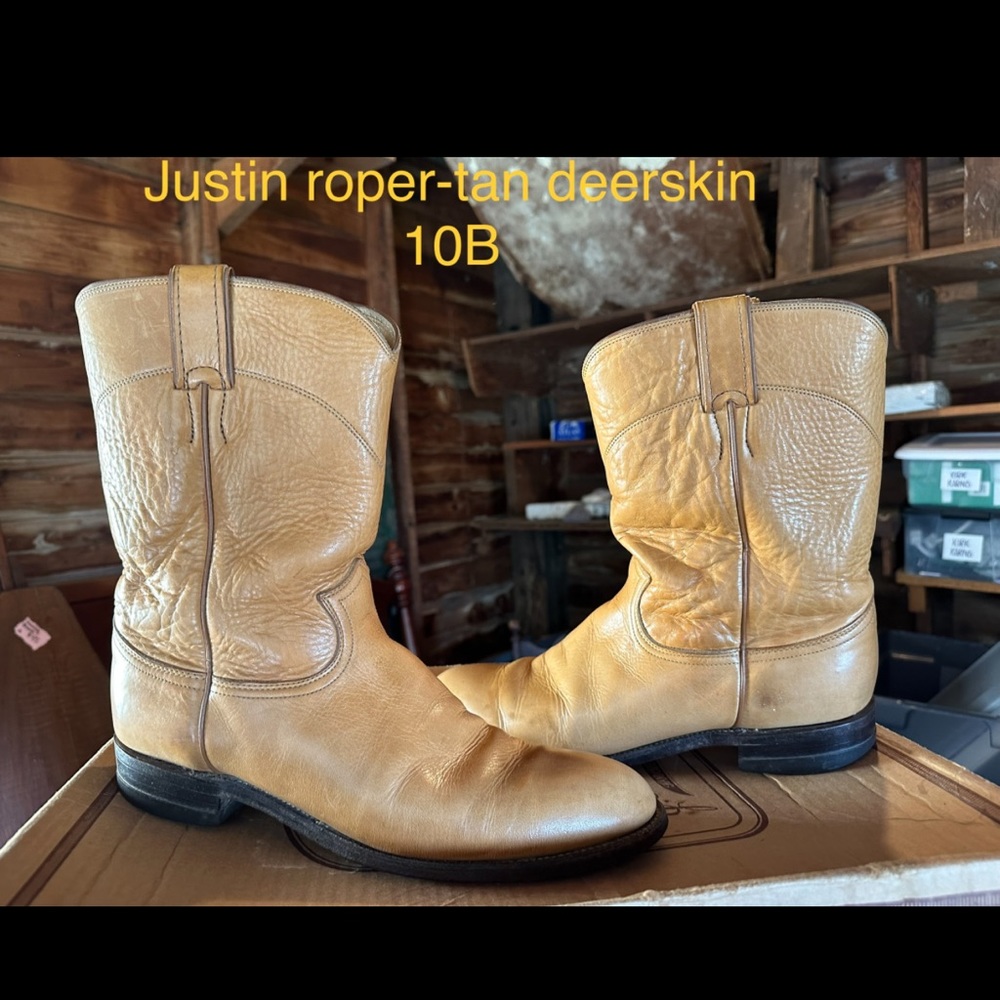 Men’s Justin ropers -dearskin